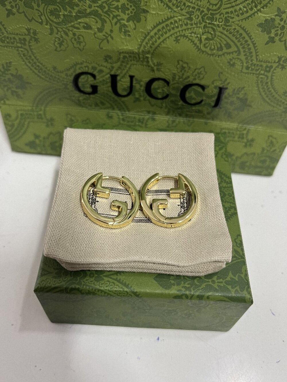 New Gucci Blondie Hoop Earrings GG